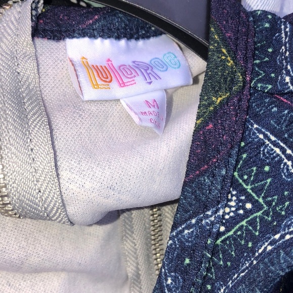 LULAROE size medium navy blue diamond print Amelia dress - Picture 9 of 10